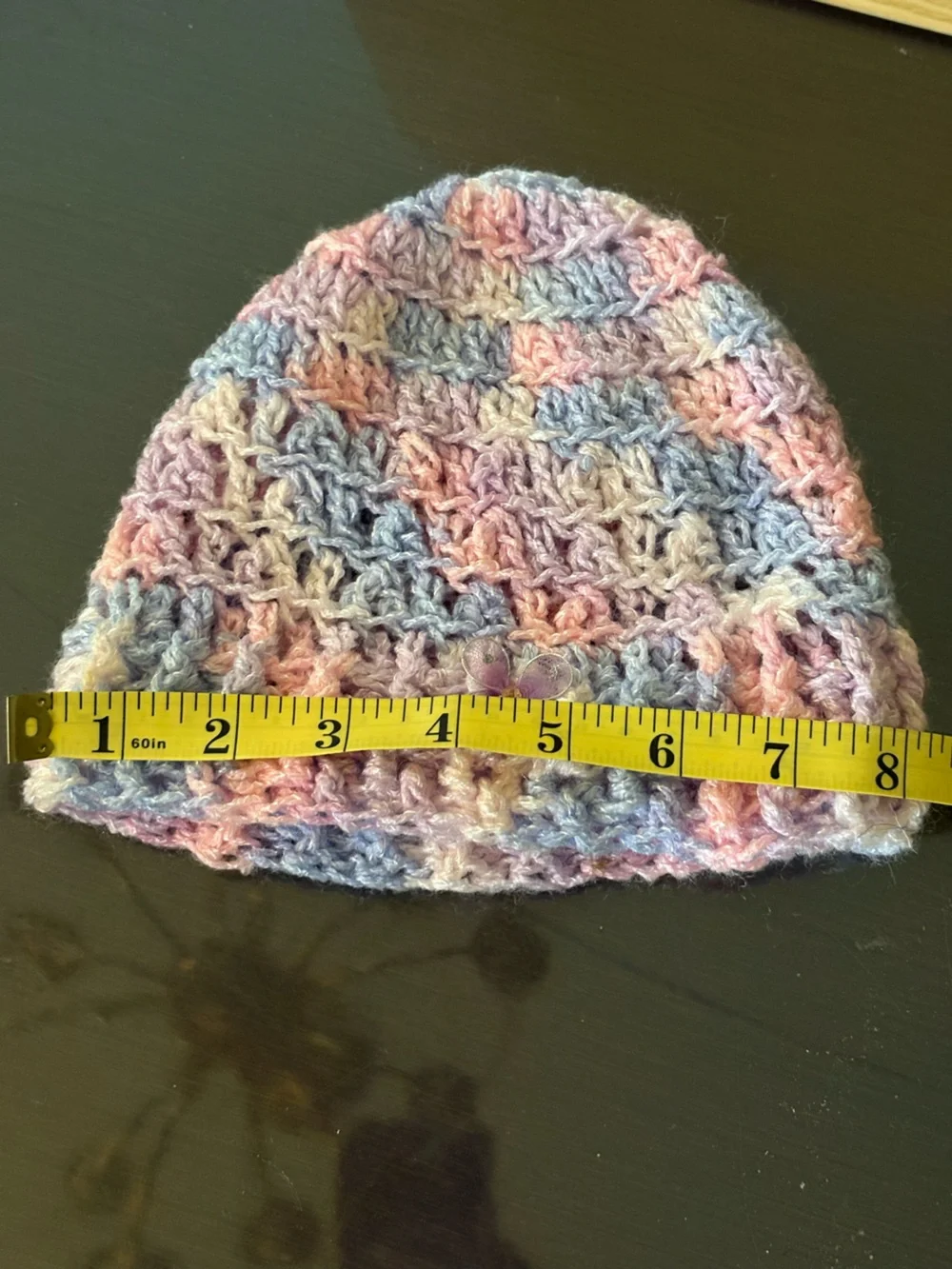 Handmade Pastel Crochet Baby Beanie - Pink, Blue, Cream